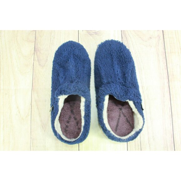 LL Bean Slipper Size 8 Cozy Comfort Slides Sherpa Fleece 514178 Navy Blue - Picture 7 of 9